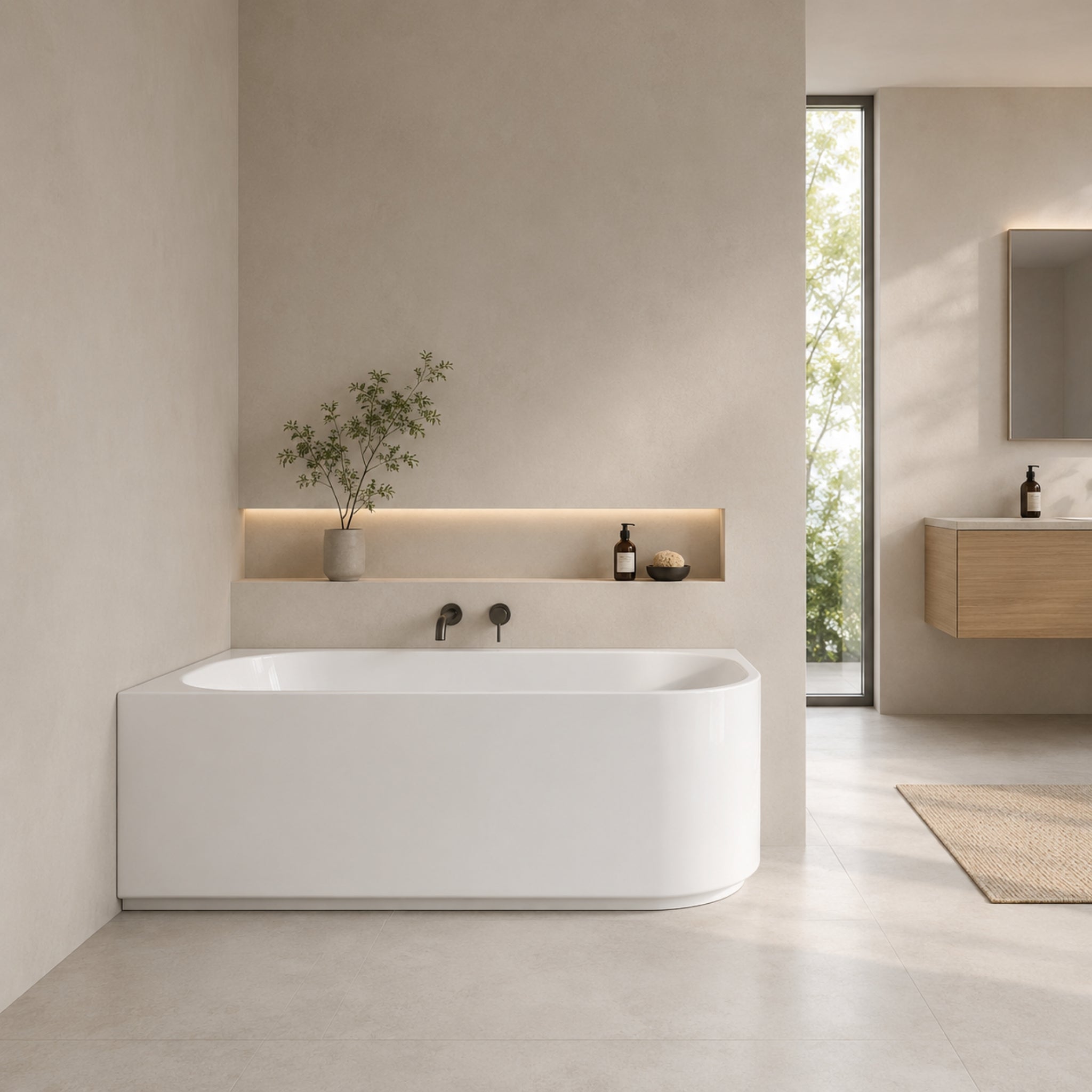 ATTICA CELINE LEFT CORNER BATHTUB GLOSS WHITE 1700MM