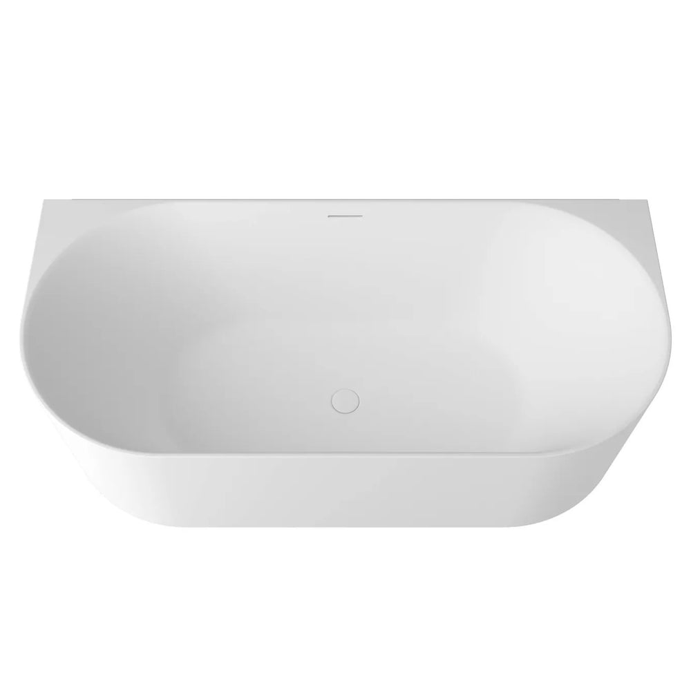 ATTICA CELINE BACK TO WALL BATHTUB WITH OVERFLOW MATTE WHITE (AVAILABLE IN 1500MM AND 1700MM)