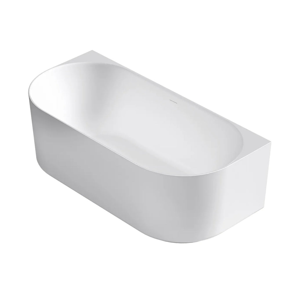 ATTICA CELINE BACK TO WALL BATHTUB WITH OVERFLOW MATTE WHITE (AVAILABLE IN 1500MM AND 1700MM)