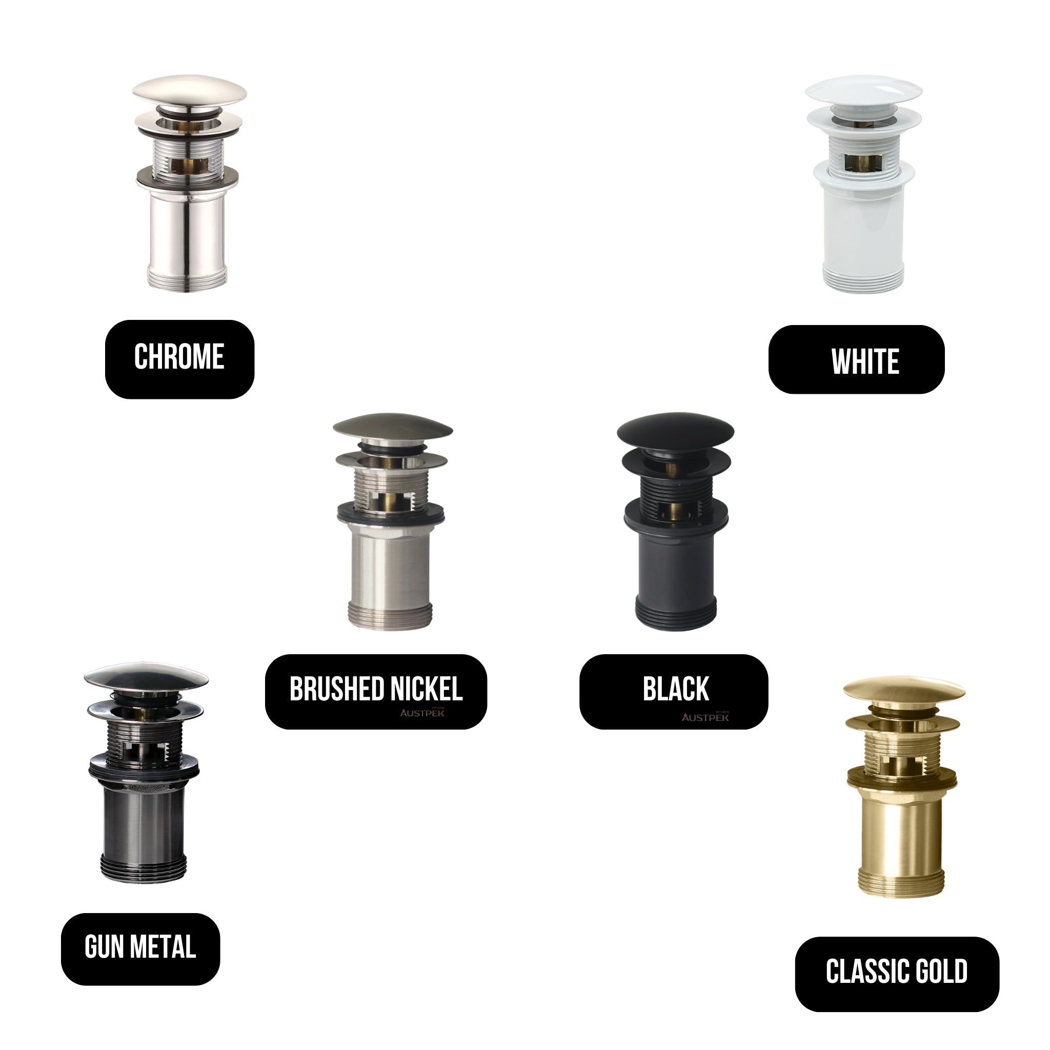 OLIVERI UNIVERSAL POP UP PLUG AND WASTE 66MM GUN METAL