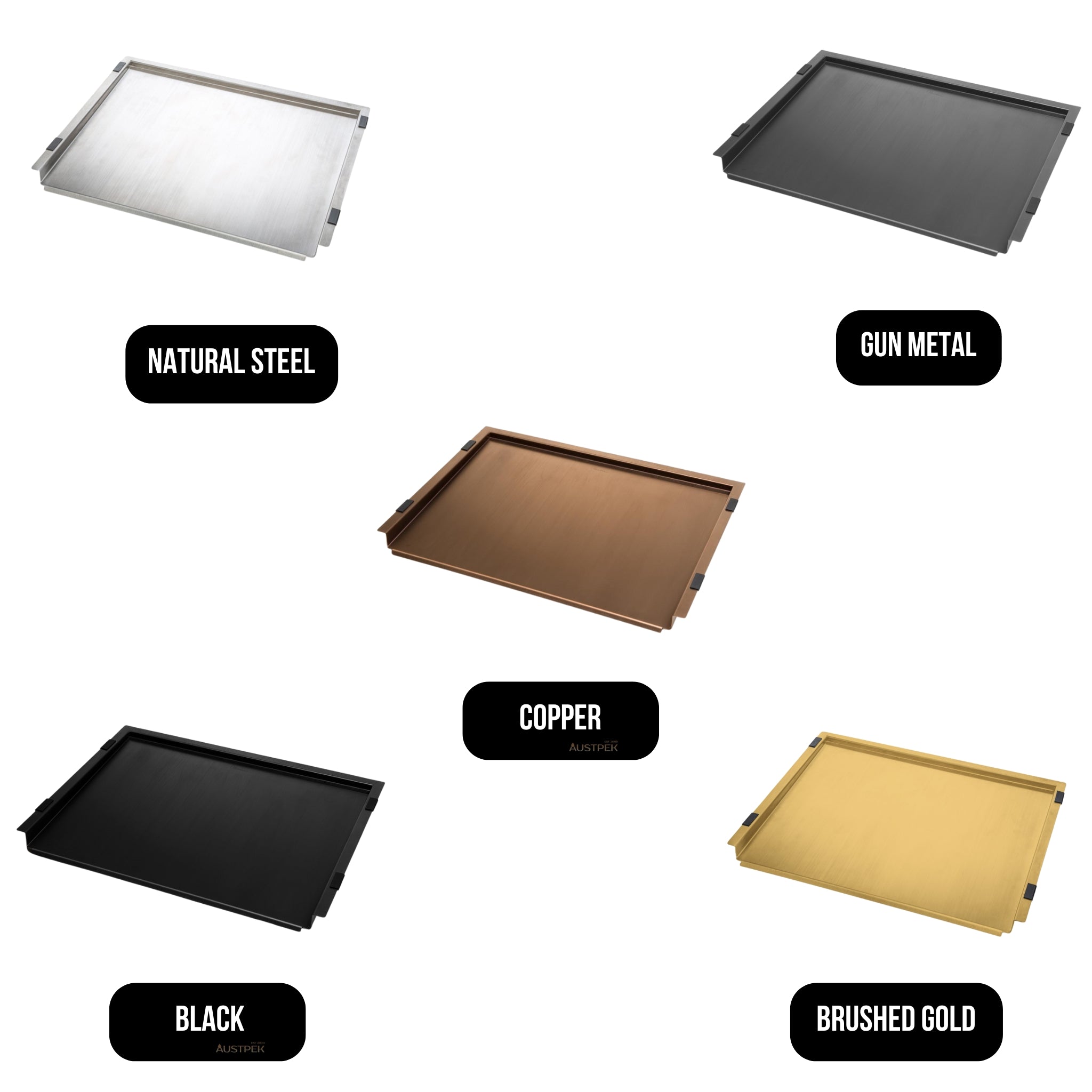 OLIVERI BENCH TOP DRAINER TRAY 430MM BRUSHED GOLD