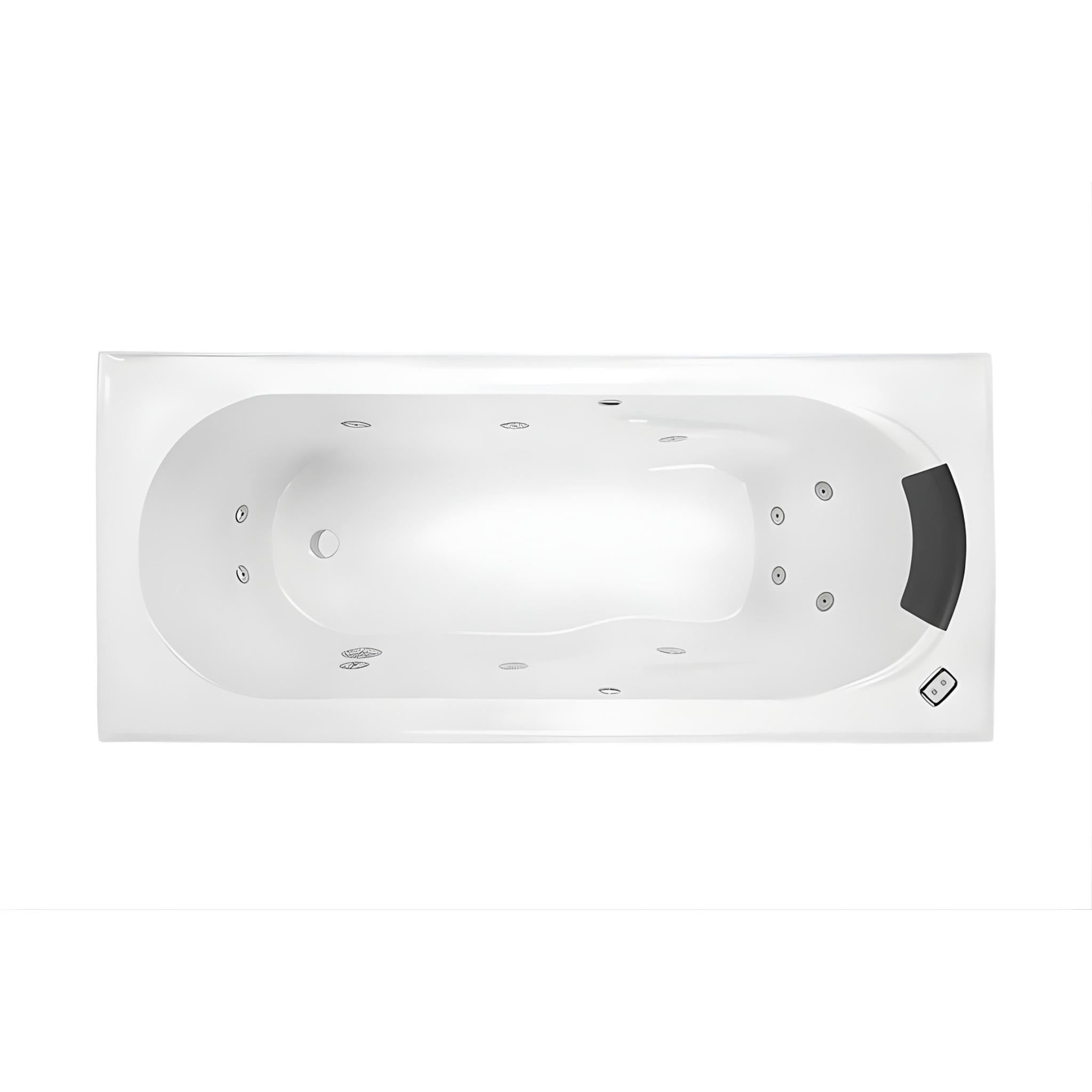 DECINA ADATTO INSET CONTOUR SPA BATH GLOSS WHITE (AVAILABLE IN 1510MM AND 1650MM) WITH 12-JETS