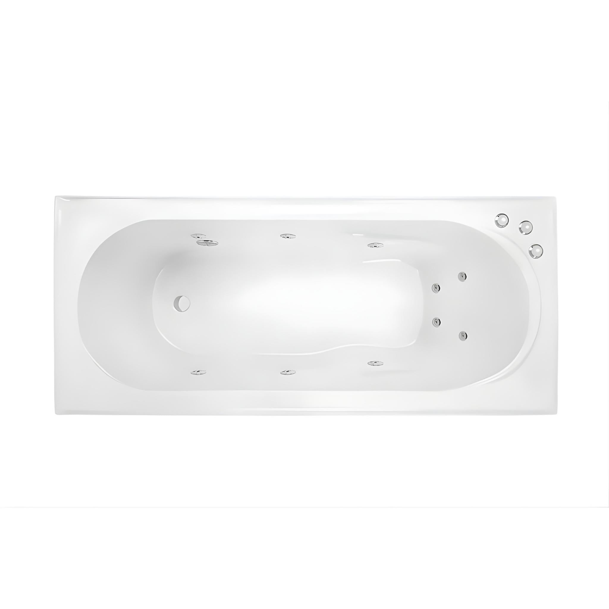 DECINA ADATTO INSET SANTAI SPA BATH GLOSS WHITE (AVAILABLE IN 1510MM AND 1650MM) WITH 10-JETS