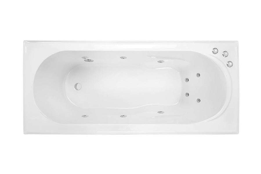 DECINA ADATTO INSET SANTAI SPA BATH GLOSS WHITE (AVAILABLE IN 1510MM AND 1650MM) WITH 10-JETS