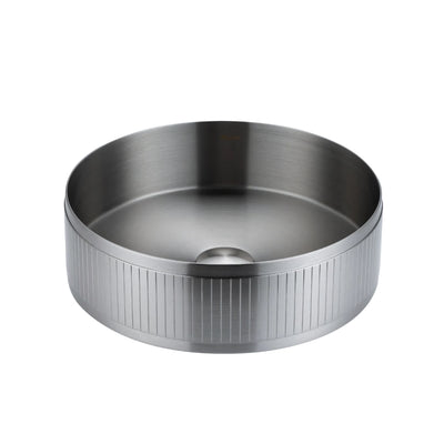 ALIA TEXTURED-SS ABOVE COUNTER BASIN STAINLESS STEEL BRUSHED SILVER 400MM