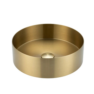 ALIA SS ABOVE COUNTER BASIN STAINLESS STEEL BRUSHED GOLD 400MM