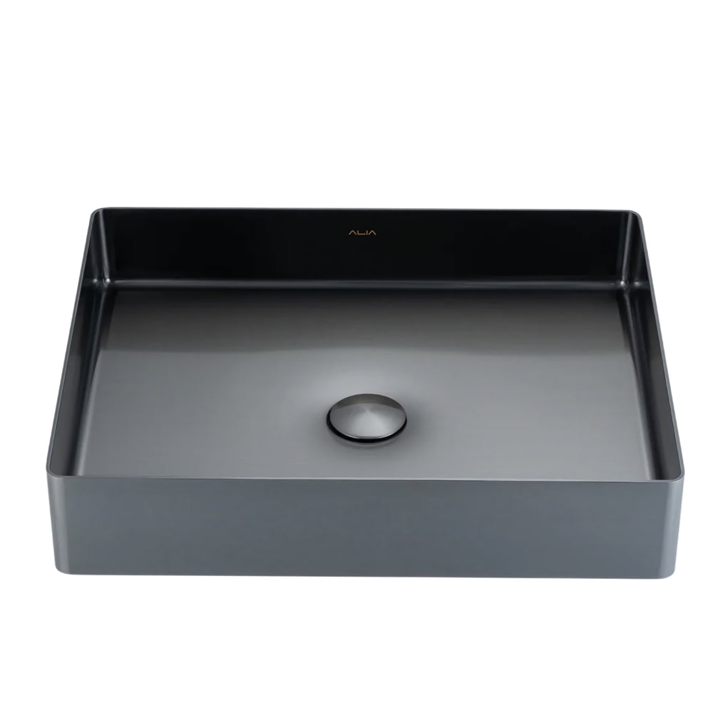ALIA SS ABOVE COUNTER BASIN STAINLESS STEEL GUNMETAL GREY 500MM