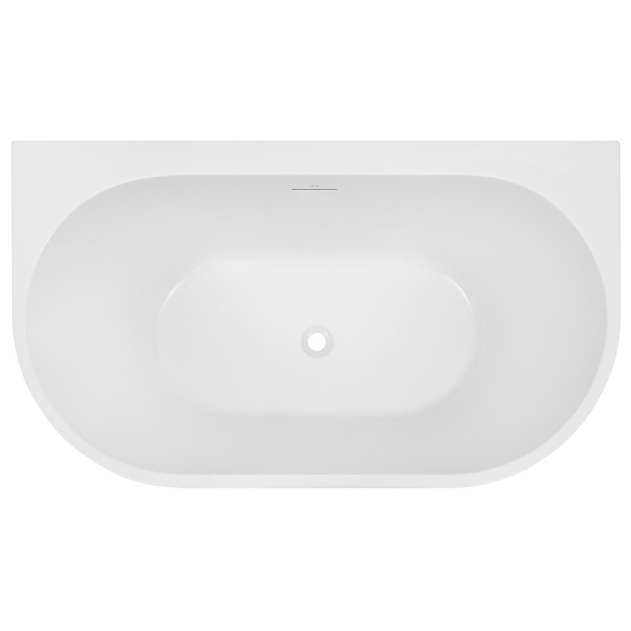 DECINA ALEGRA BACK-TO-WALL FREESTANDING BATH WITH INTEGRATED OVERFLOW GLOSS WHITE 1400MM