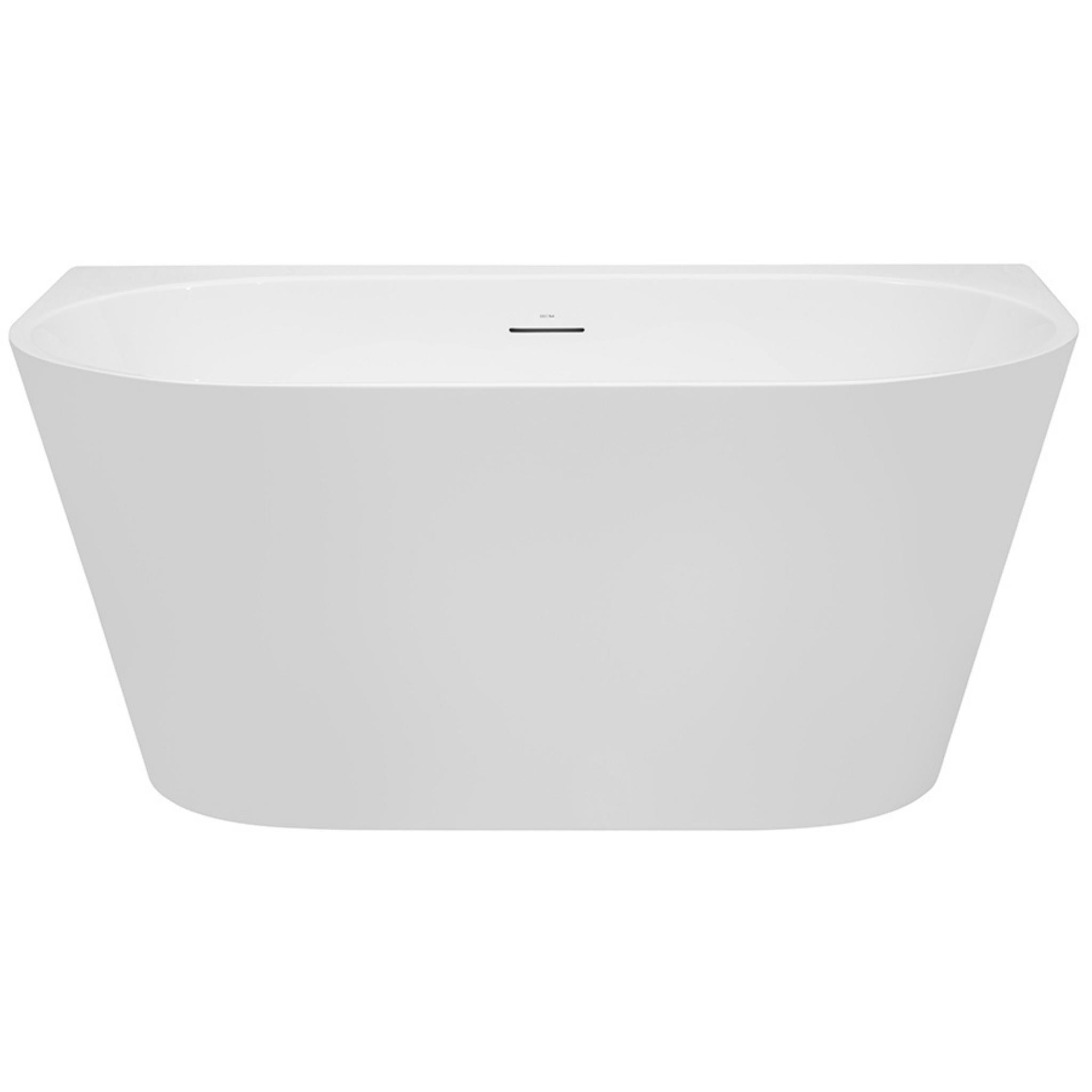 DECINA ALEGRA BACK-TO-WALL FREESTANDING BATH WITH INTEGRATED OVERFLOW GLOSS WHITE 1400MM