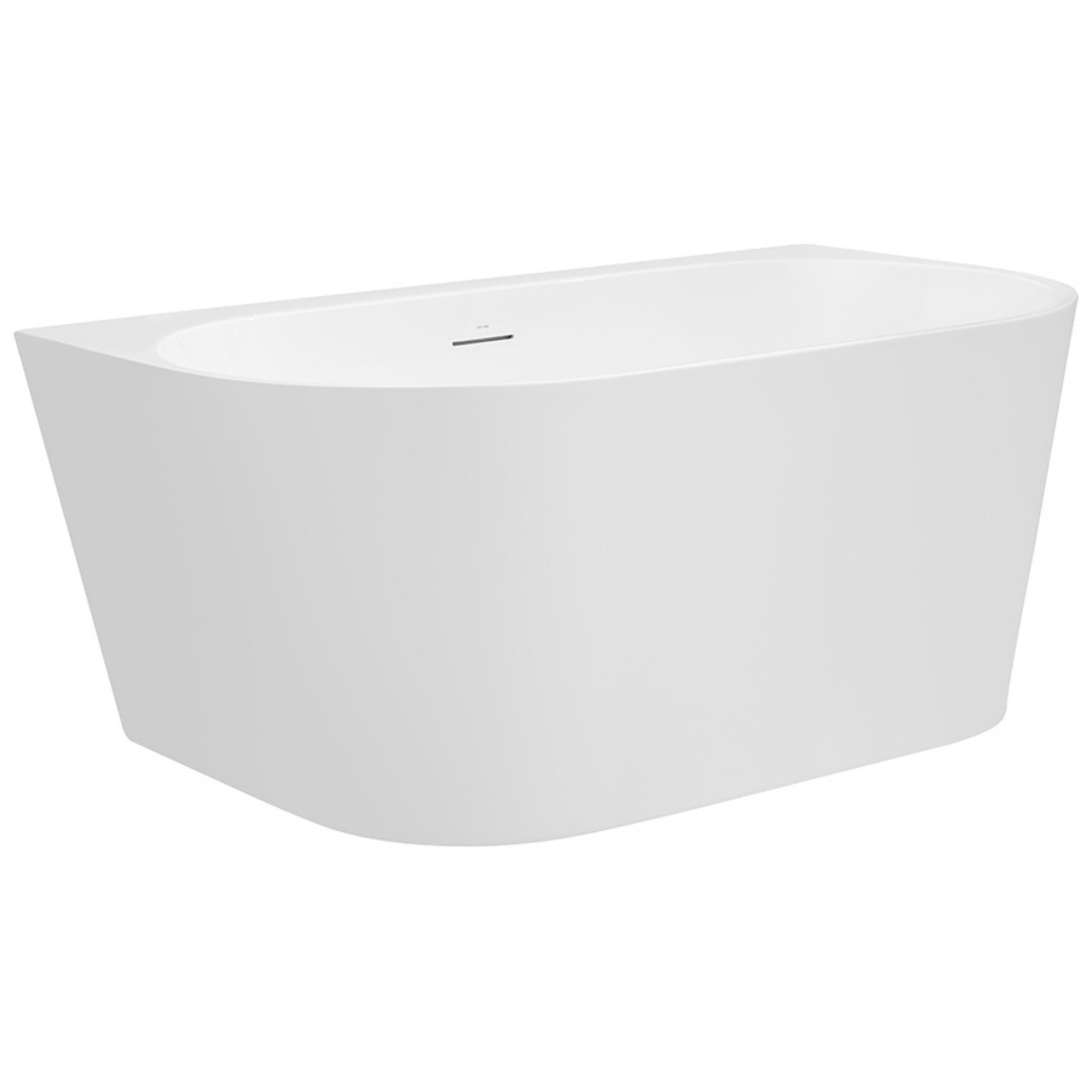 DECINA ALEGRA BACK-TO-WALL FREESTANDING BATH WITH INTEGRATED OVERFLOW GLOSS WHITE 1400MM
