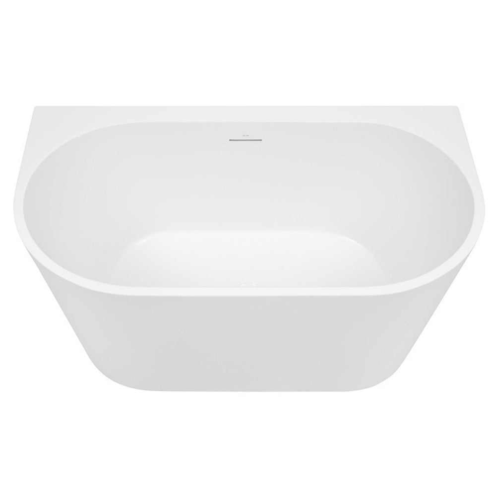 DECINA ALEGRA BACK-TO-WALL FREESTANDING BATH WITH INTEGRATED OVERFLOW GLOSS WHITE 1400MM