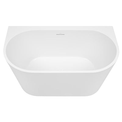 DECINA ALEGRA BACK-TO-WALL FREESTANDING BATH WITH INTEGRATED OVERFLOW GLOSS WHITE 1400MM