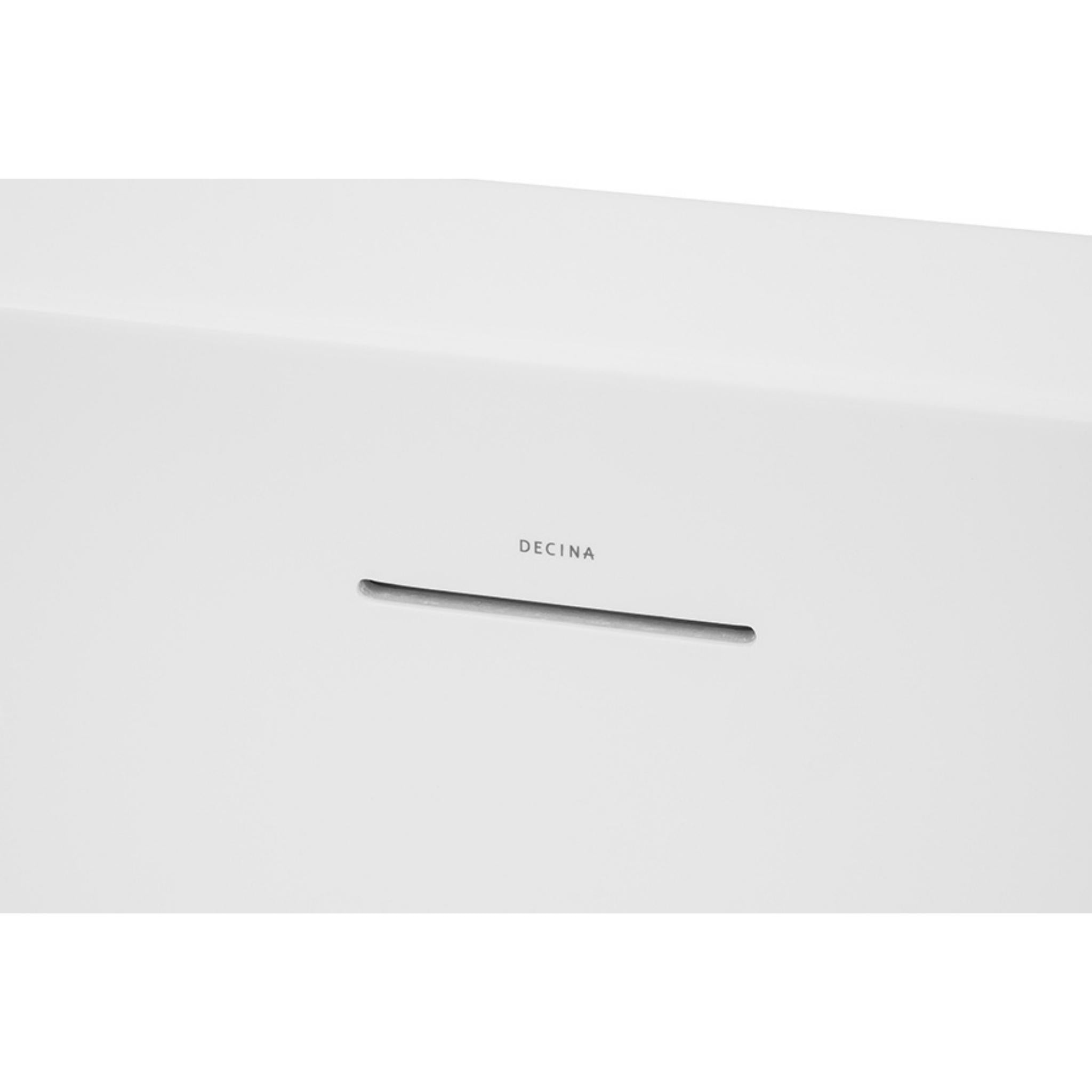 DECINA ALEGRA BACK-TO-WALL FREESTANDING BATH WITH INTEGRATED OVERFLOW GLOSS WHITE 1400MM