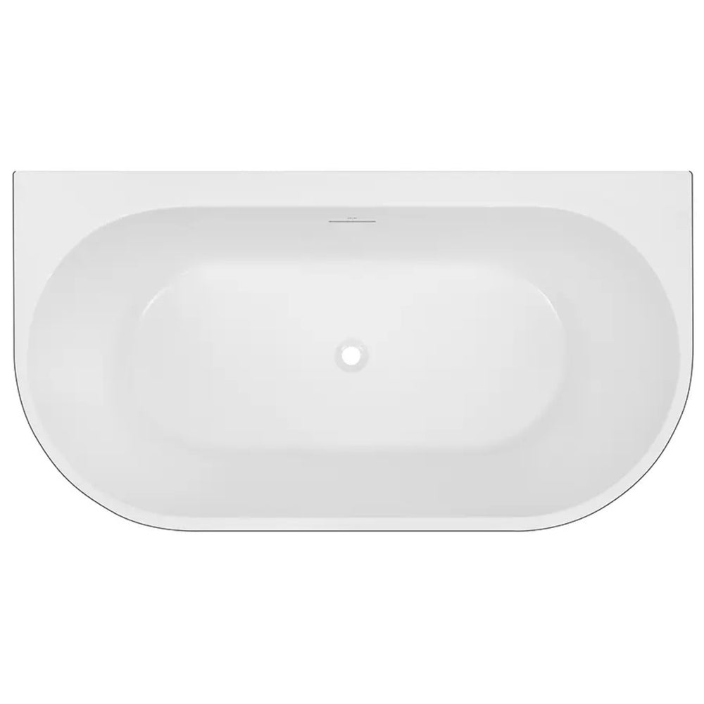 DECINA ALEGRA BACK-TO-WALL BATH WITH INTEGRATED OVERFLOW GLOSS BLACK 1700MM