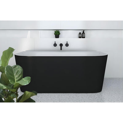 DECINA ALEGRA BACK-TO-WALL FREESTANDING BATH GLOSS BLACK 1700MM