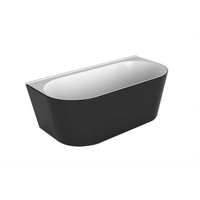 DECINA ALEGRA BACK-TO-WALL FREESTANDING BATH GLOSS BLACK 1700MM