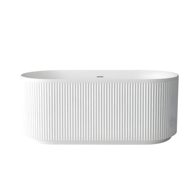 ATTICA HAVANA FLUTED FREESTANDING BATHTUB WITH INTEGRATED OVERFLOW GLOSS WHITE (AVAILABLE IN 1500MM AND 1700MM)