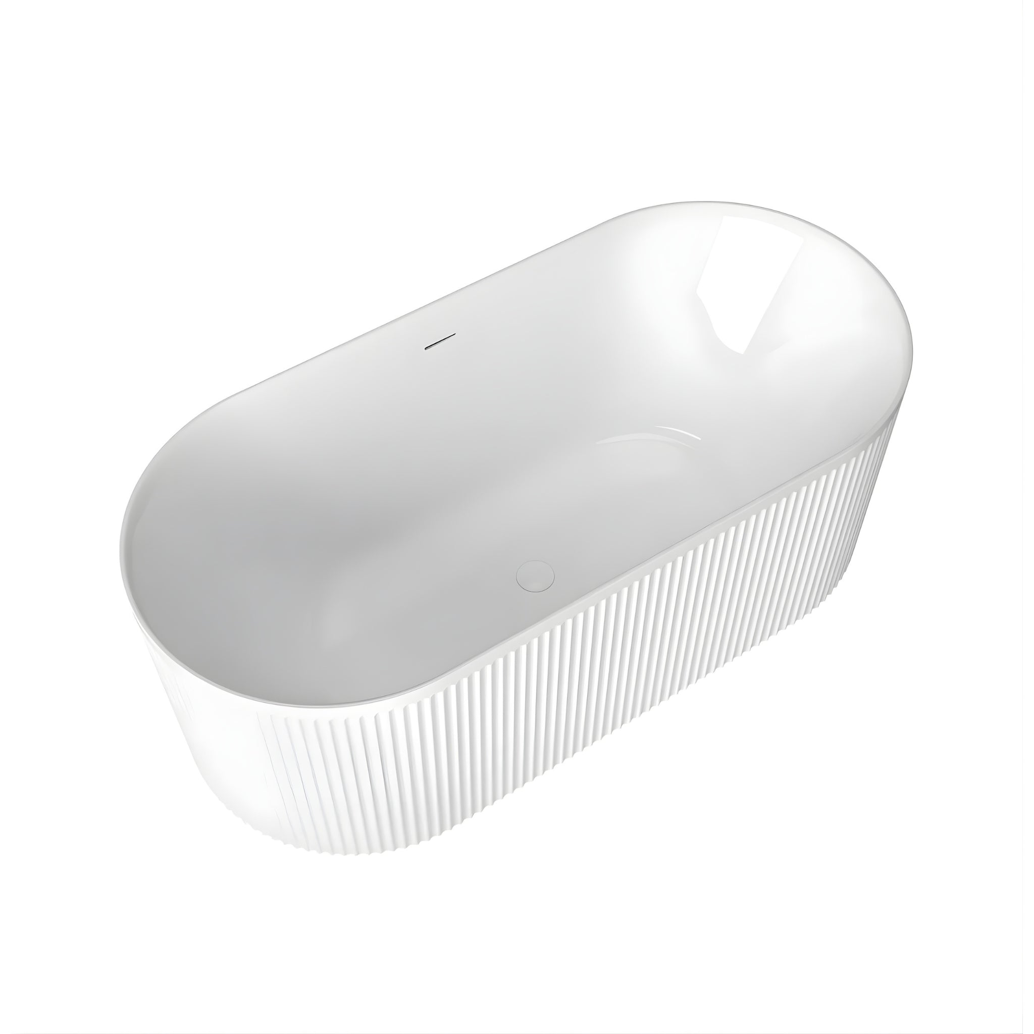 ATTICA HAVANA FLUTED FREESTANDING BATHTUB WITH INTEGRATED OVERFLOW GLOSS WHITE (AVAILABLE IN 1500MM AND 1700MM)