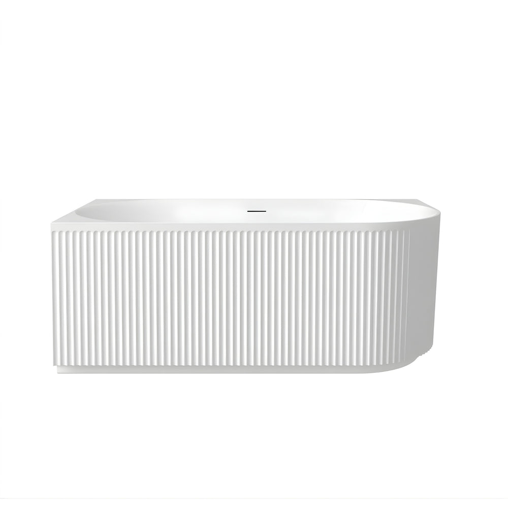 ATTICA HAVANA FLUTED LEFT CORNER BATHTUB WITH OVERFLOW GLOSS WHITE (AVAILABLE IN 1500MM AND 1700MM)