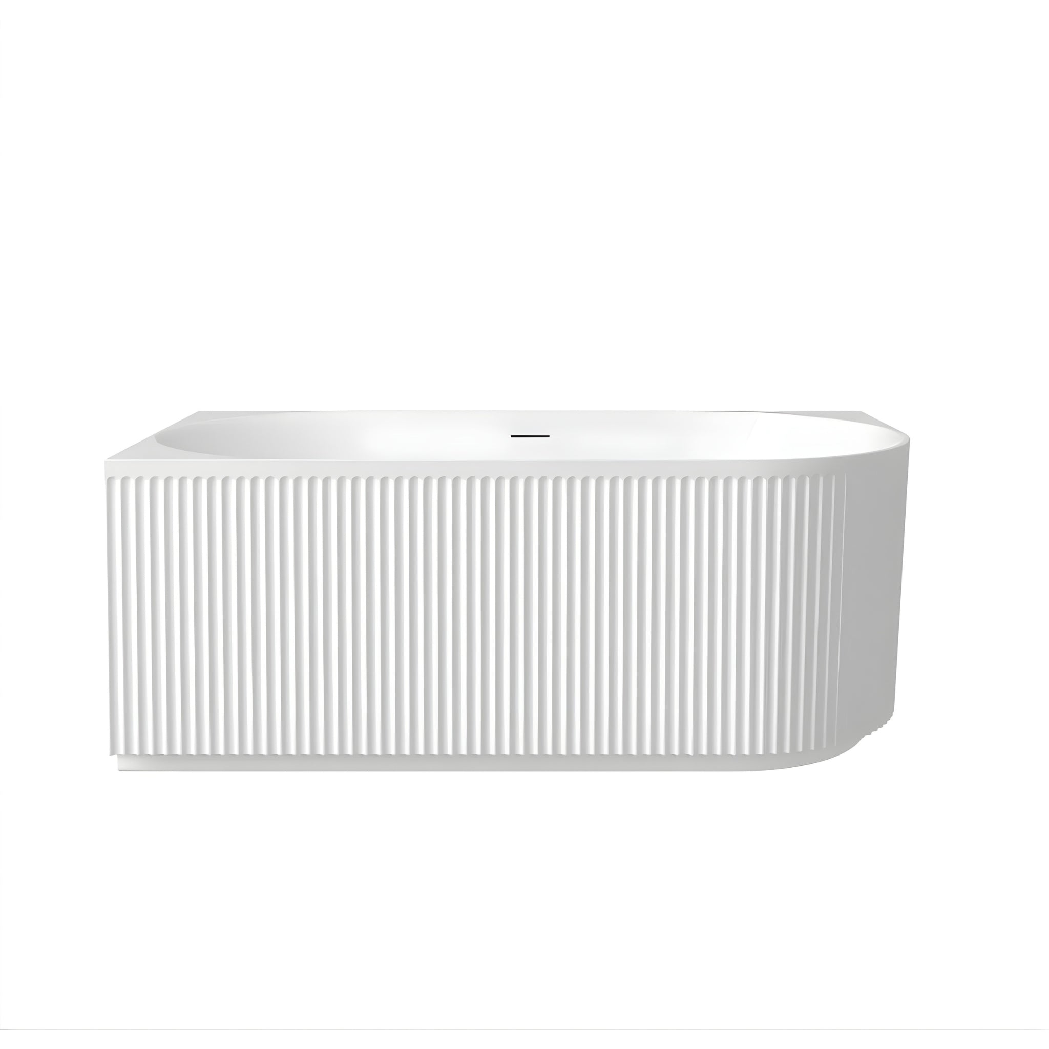 ATTICA HAVANA FLUTED LEFT CORNER BATHTUB WITH OVERFLOW GLOSS WHITE (AVAILABLE IN 1500MM AND 1700MM)