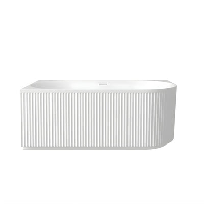 ATTICA HAVANA FLUTED LEFT CORNER BATHTUB WITH OVERFLOW GLOSS WHITE (AVAILABLE IN 1500MM AND 1700MM)