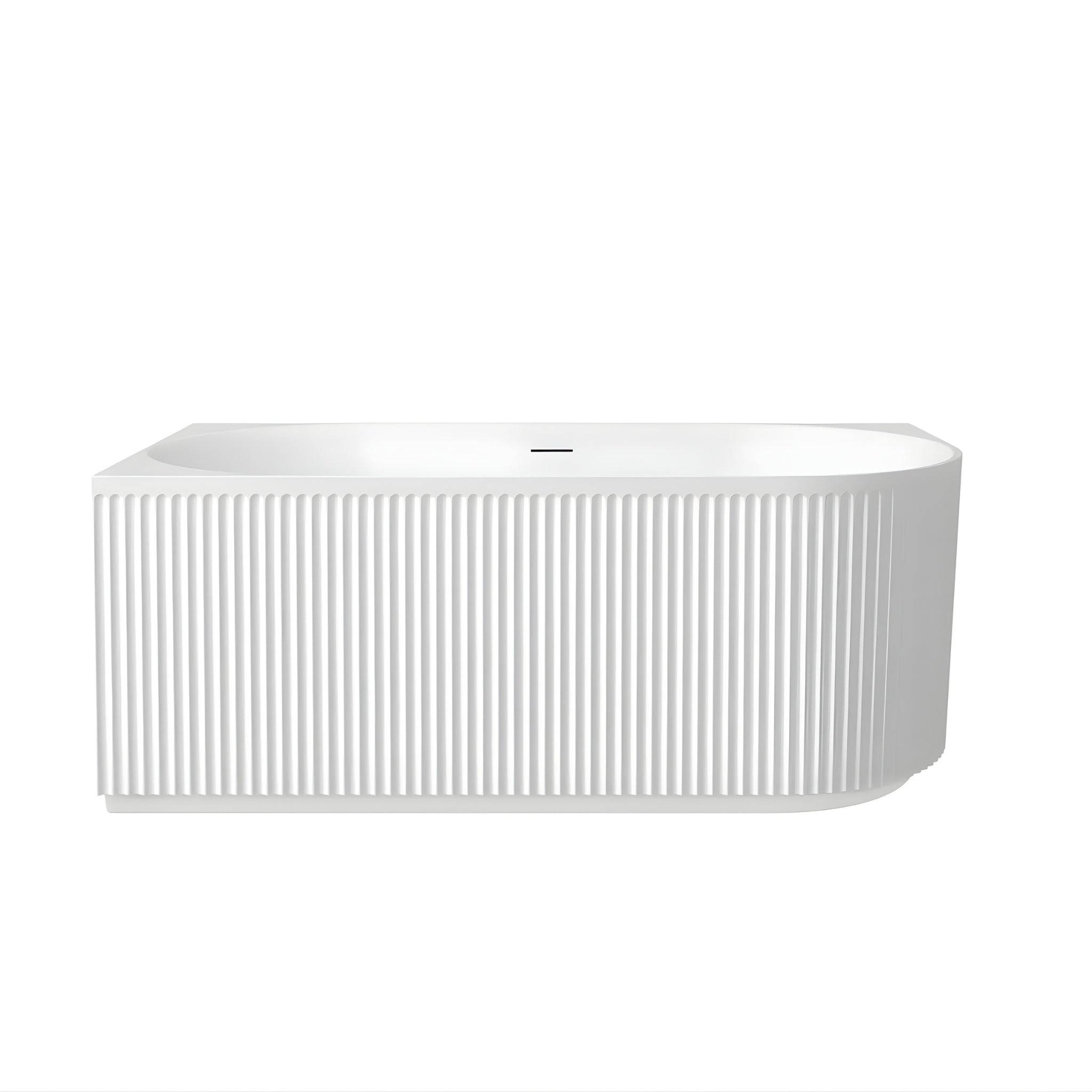 ATTICA HAVANA FLUTED LEFT CORNER BATHTUB WITH OVERFLOW GLOSS WHITE (AVAILABLE IN 1500MM AND 1700MM)