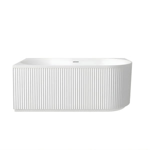 ATTICA HAVANA FLUTED LEFT CORNER BATHTUB WITH OVERFLOW GLOSS WHITE (AVAILABLE IN 1500MM AND 1700MM)