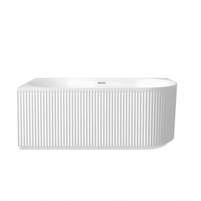 ATTICA HAVANA FLUTED LEFT CORNER BATHTUB WITH OVERFLOW GLOSS WHITE (AVAILABLE IN 1500MM AND 1700MM)