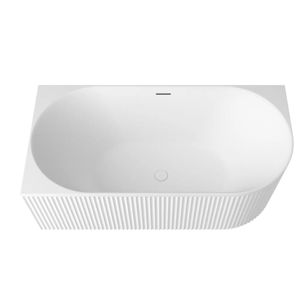 ATTICA HAVANA FLUTED LEFT CORNER BATHTUB WITH OVERFLOW GLOSS WHITE (AVAILABLE IN 1500MM AND 1700MM)