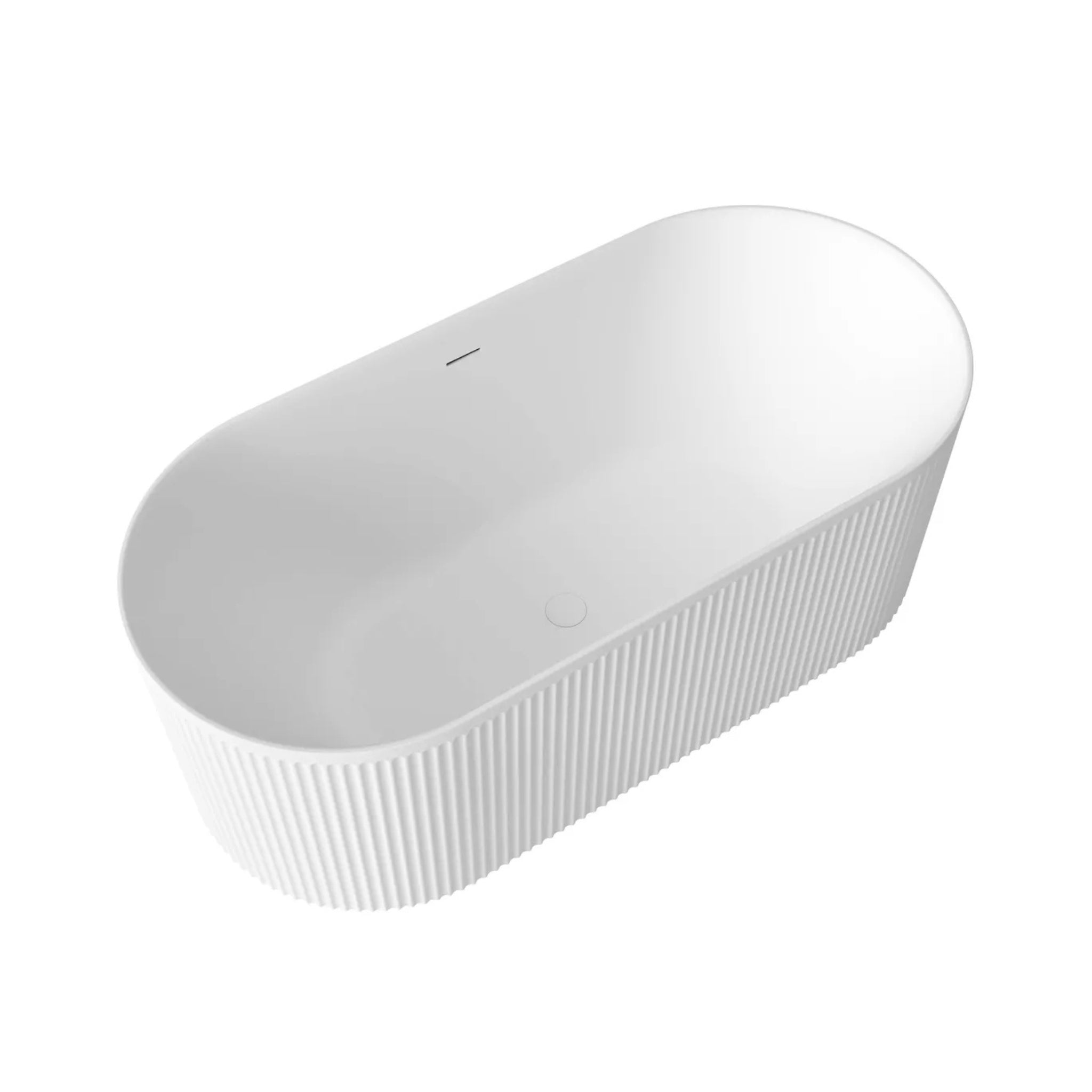 ATTICA HAVANA FLUTED FREESTANDING BATHTUB WITH INTEGRATED OVERFLOW MATTE WHITE (AVAILABLE IN 1500MM AND 1700MM)