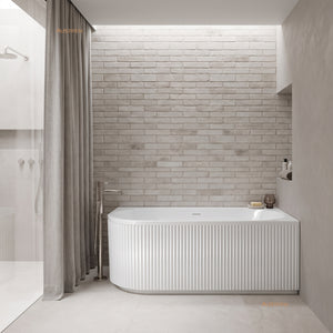 ATTICA HAVANA RIGHT CORNER BATHTUB WITH OVERFLOW GLOSS WHITE (AVAILABLE IN 1500MM AND 1700MM)