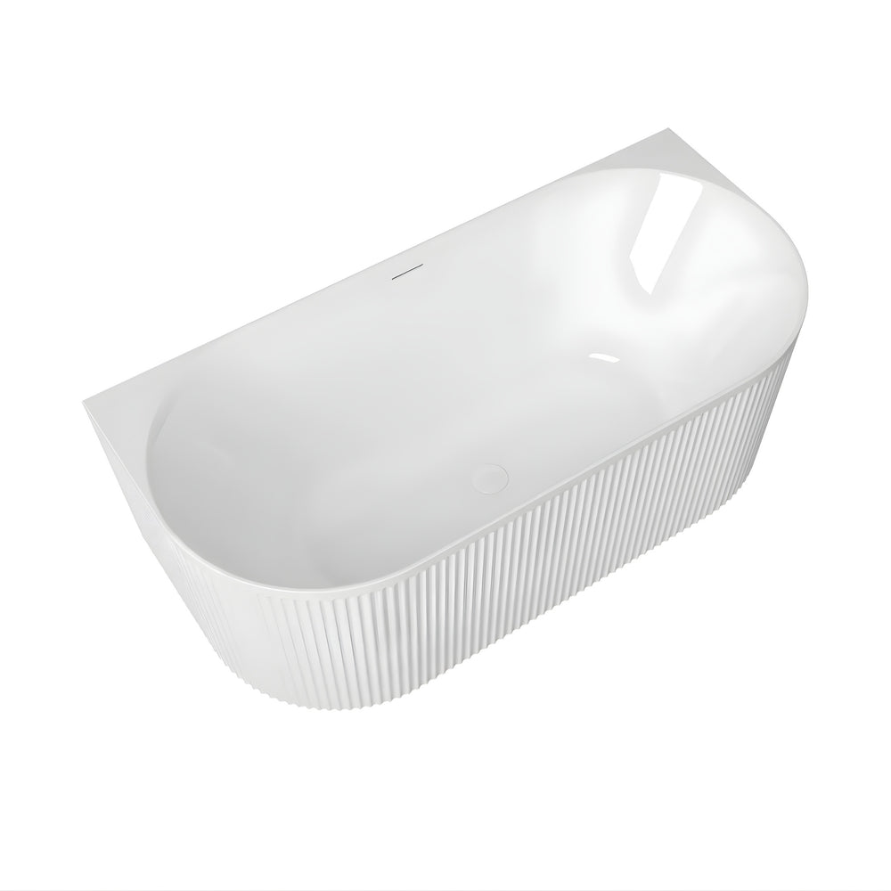 ATTICA HAVANA FLUTED MULTI-FIT BATHTUB WITH INTEGRATED OVERFLOW GLOSS WHITE (AVAILABLE IN 1500MM AND 1700MM)