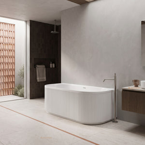 ATTICA HAVANA FLUTED MULTI-FIT BATHTUB WITH INTEGRATED OVERFLOW MATTE WHITE (AVAILABLE IN 1500MM AND 1700MM)
