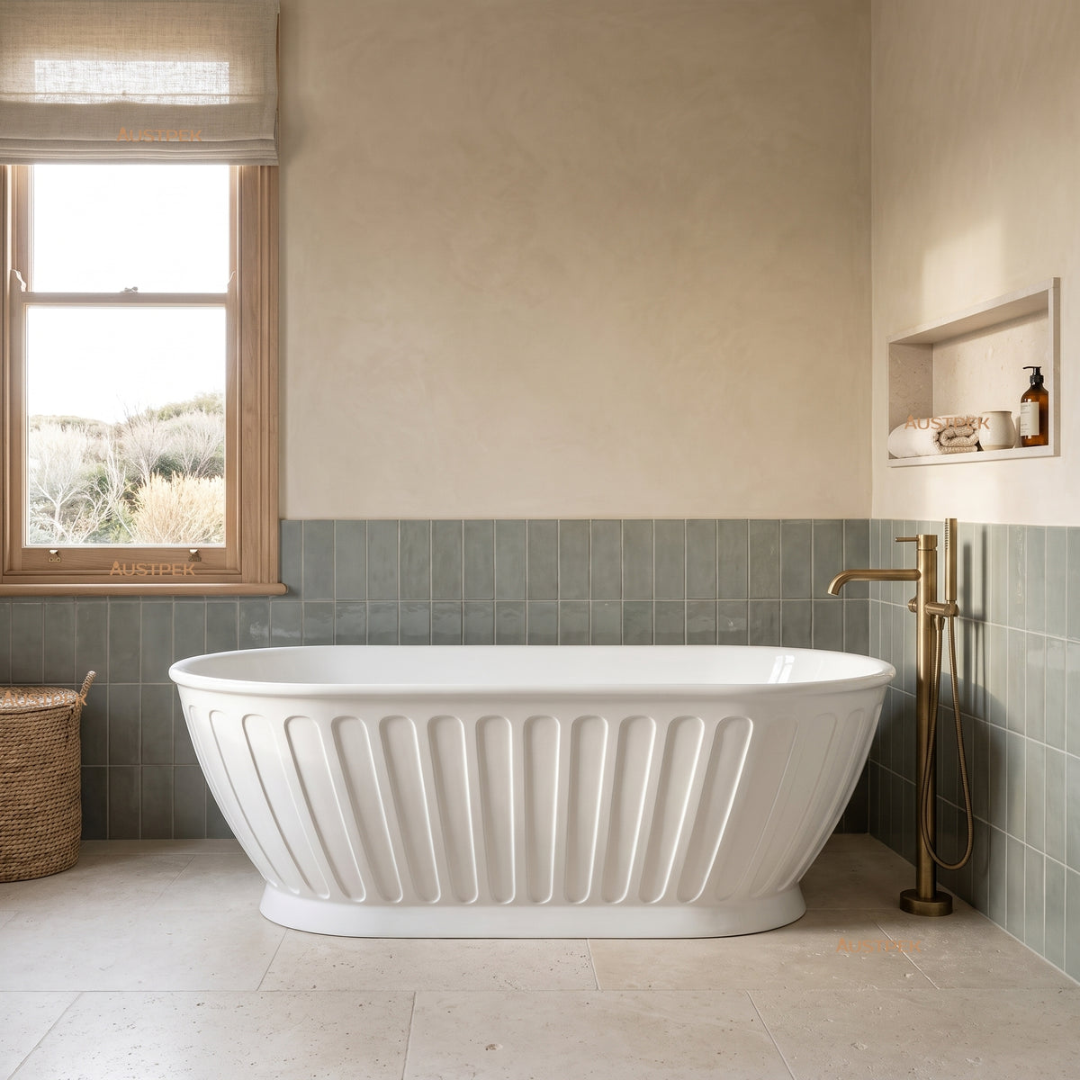 ATTICA KENSINGTON FREESTANDING BATHTUB GLOSS WHITE (AVAILABLE IN 1500MM AND 1700MM)