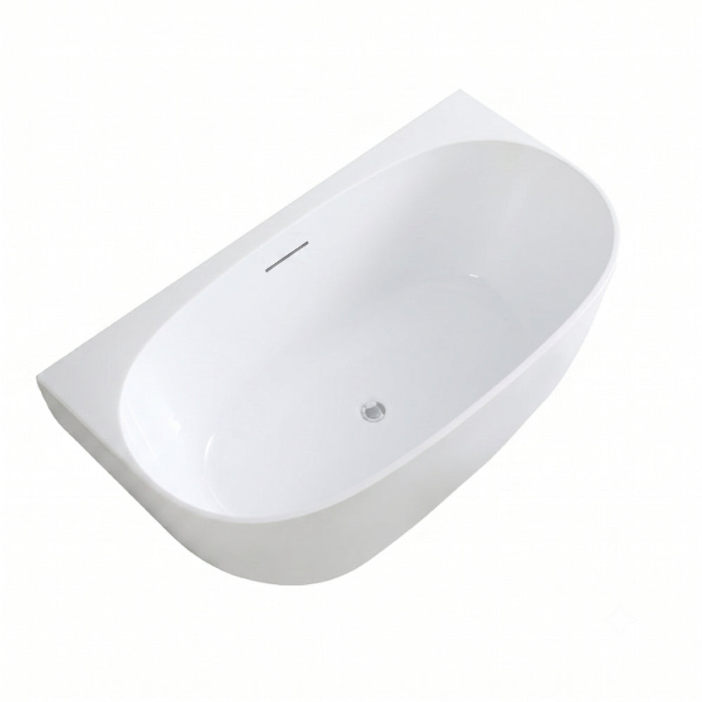 VITO ATLANTIC BACK-TO-WALL BATHTUB WITH OVERFLOW GLOSS WHITE (AVAILABLE IN 1500MM AND 1700MM)