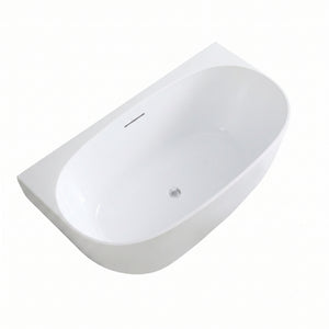 VITO ATLANTIC BACK-TO-WALL BATHTUB WITH OVERFLOW GLOSS WHITE (AVAILABLE IN 1500MM AND 1700MM)