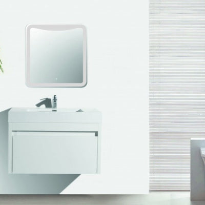 BELBAGNO ALEXANDRA GLOSS WHITE 760MM SINGLE BOWL WALL HUNG VANITY AND BASIN