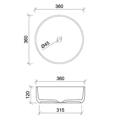 TIMBERLINE ALLURE UNDER COUNTER BASIN MATTE PINK 360MM