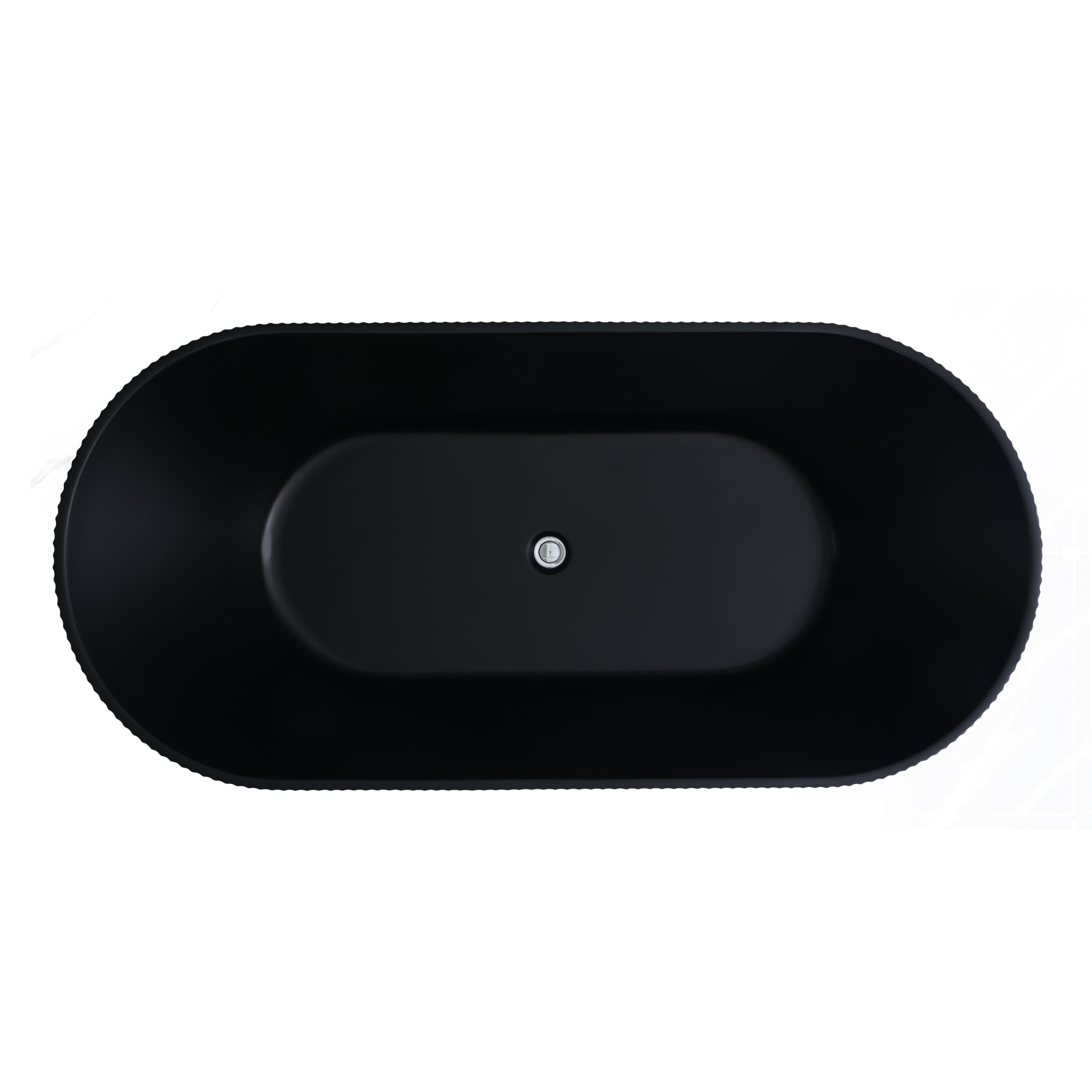 CETO ALLY GROOVE OVAL FREESTANDING BATH MATTE BLACK (AVAILABLE IN 1500MM AND 1700MM)