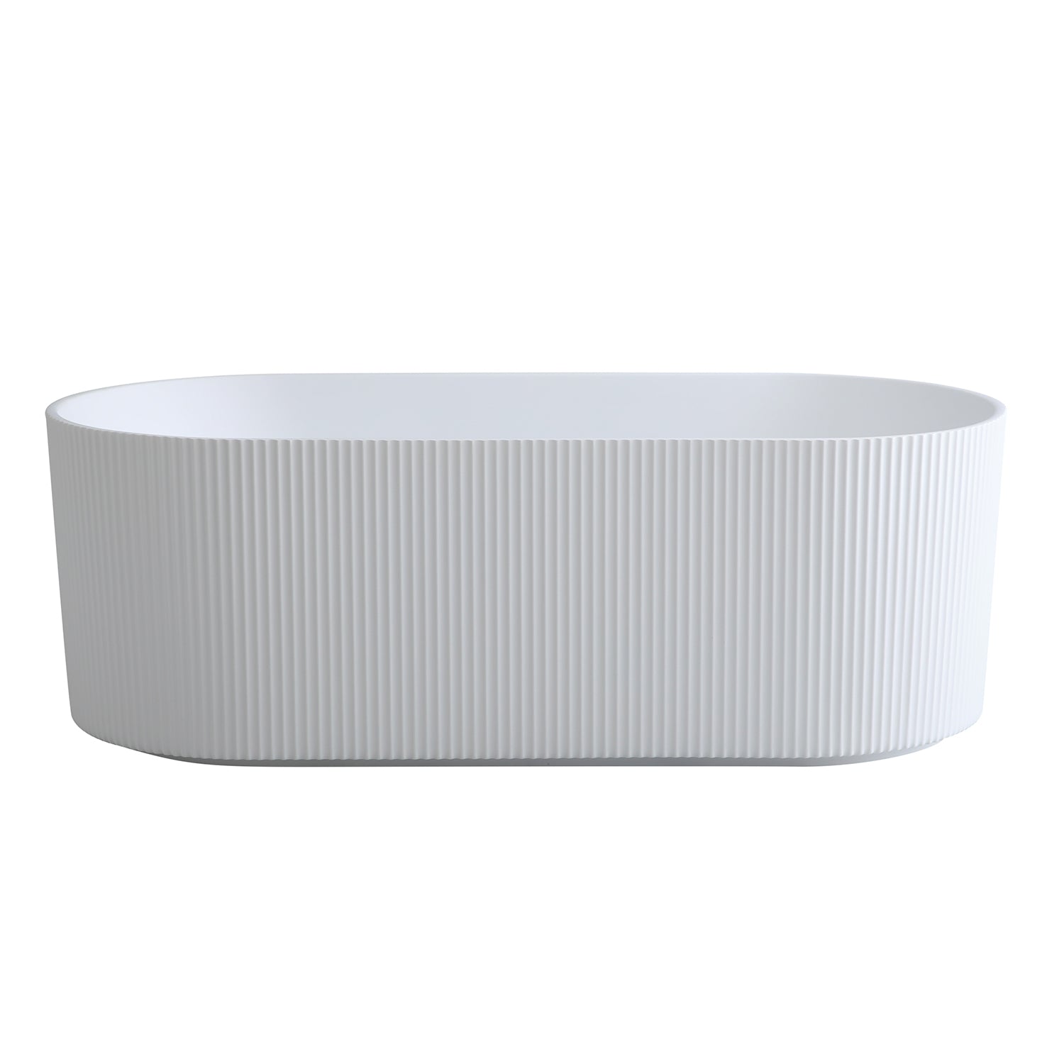 CETO ALLY GROOVE OVAL FREESTANDING BATH MATTE WHITE (AVAILABLE IN 1500MM AND 1700MM)