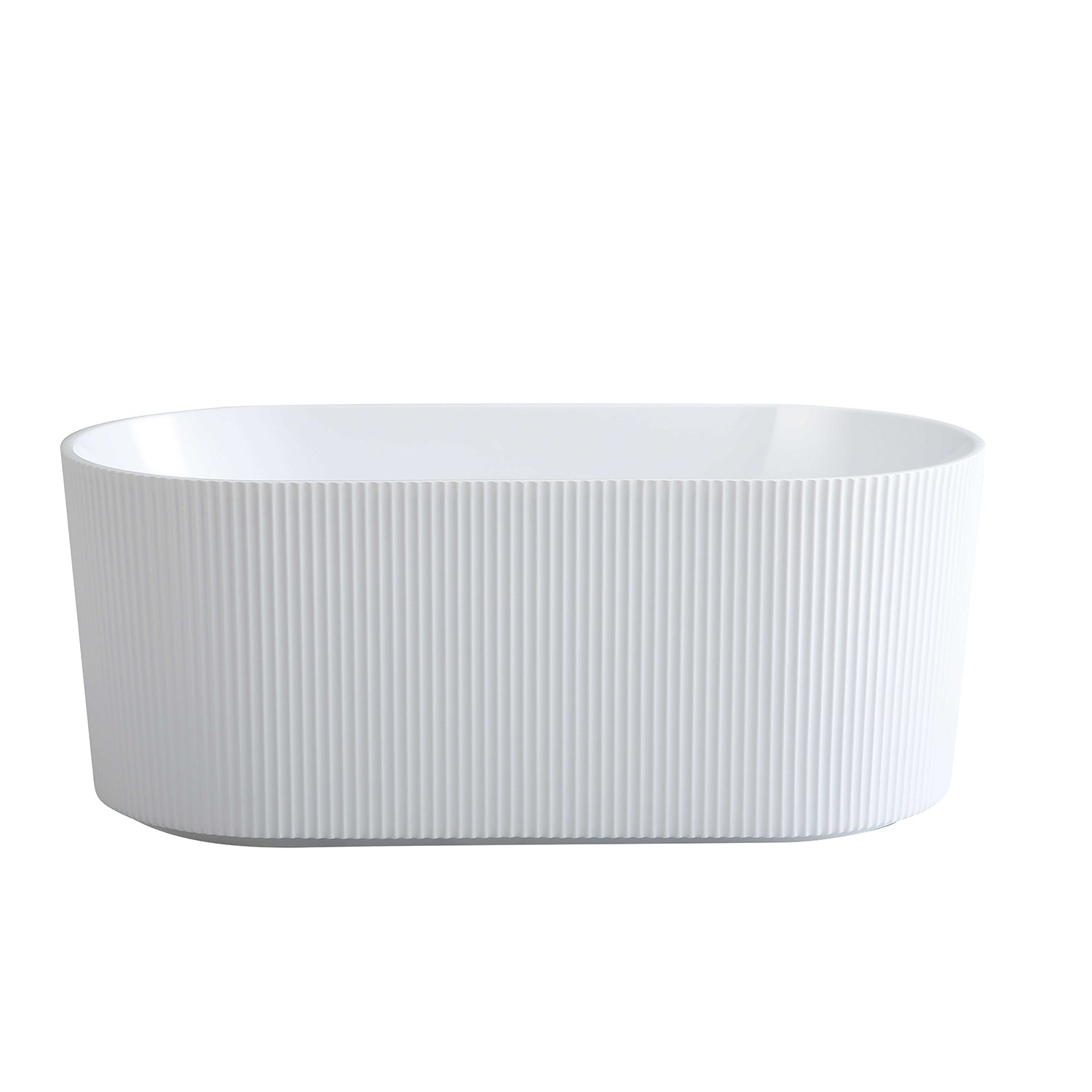 CETO ALLY GROOVE OVAL FREESTANDING BATH GLOSS WHITE (AVAILABLE IN 1500MM AND 1700MM)