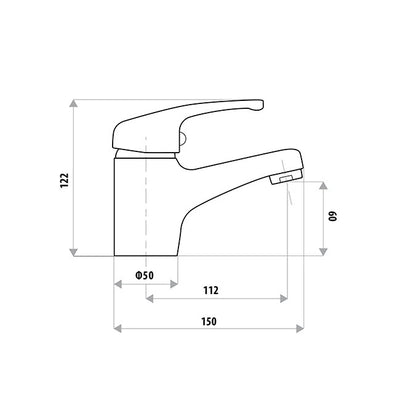 AMOZA TRADE BASIN MIXER WITH KWIK FIT 122MM CHROME