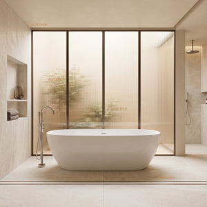 ATTICA MANOLO FREESTANDING BATHTUB WITH OVERFLOW GLOSS WHITE (AVAILABLE IN MULTIPLE SIZES)