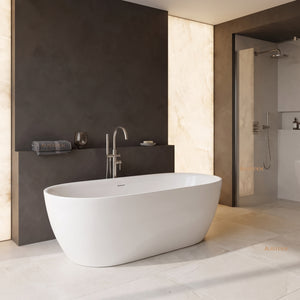 ATTICA MANOLO FREESTANDING BATHTUB WITH OVERFLOW GLOSS WHITE (AVAILABLE IN MULTIPLE SIZES)
