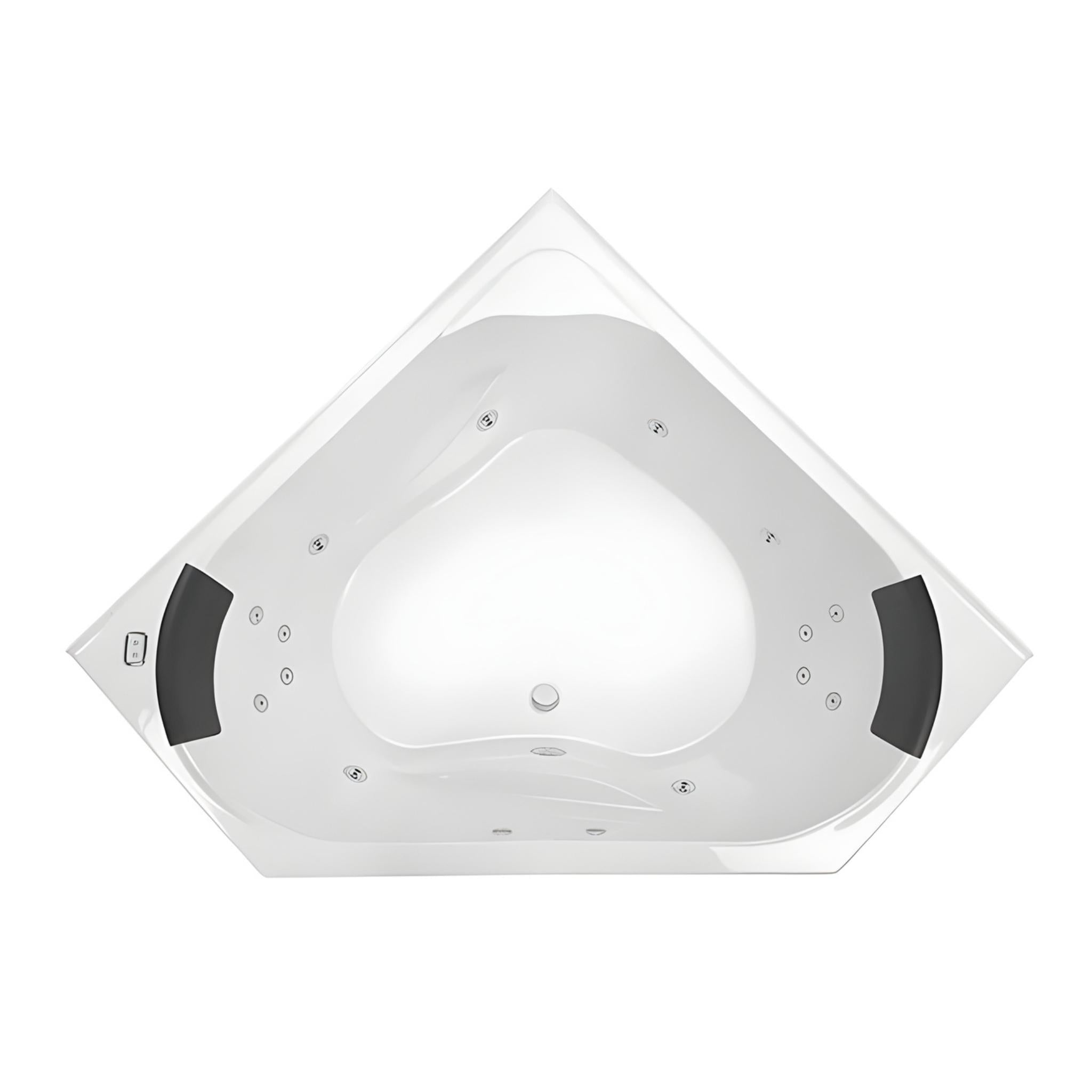 DECINA ANGELIQUE CORNER CONTOUR SPA BATH GLOSS WHITE (AVAILABLE IN 1295MM AND 1465MM) WITH 14-JETS