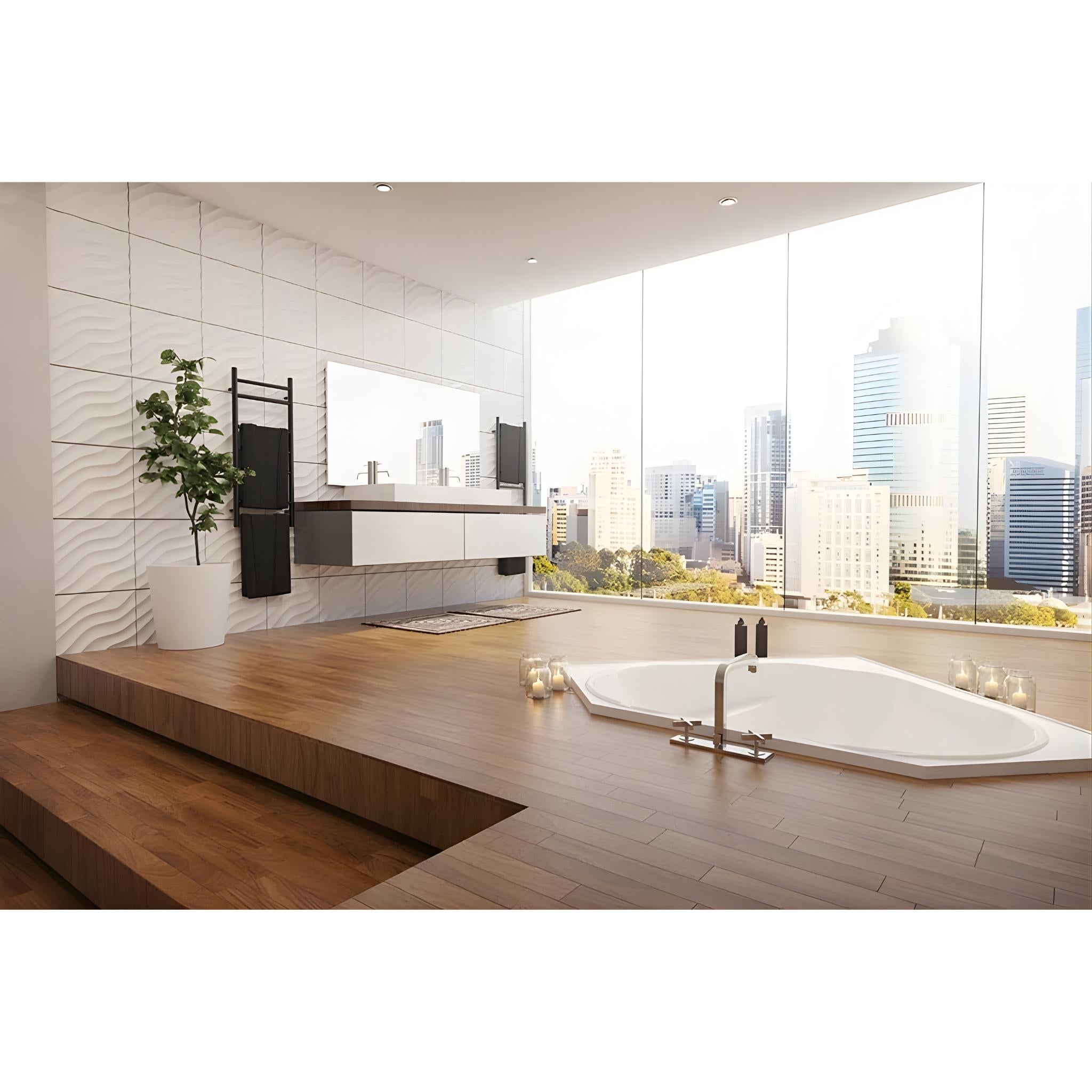 DECINA ANGELIQUE INSET CORNER BATH GLOSS WHITE (AVAILABLE IN 1295MM AND 1465MM)
