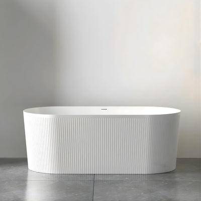 ATTICA NOOSA FREESTANDING BATHTUB WITH INTEGRATED OVERFLOW GLOSS WHITE 1500MM