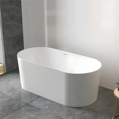 ATTICA NOOSA FREESTANDING BATHTUB WITH INTEGRATED OVERFLOW GLOSS WHITE 1500MM