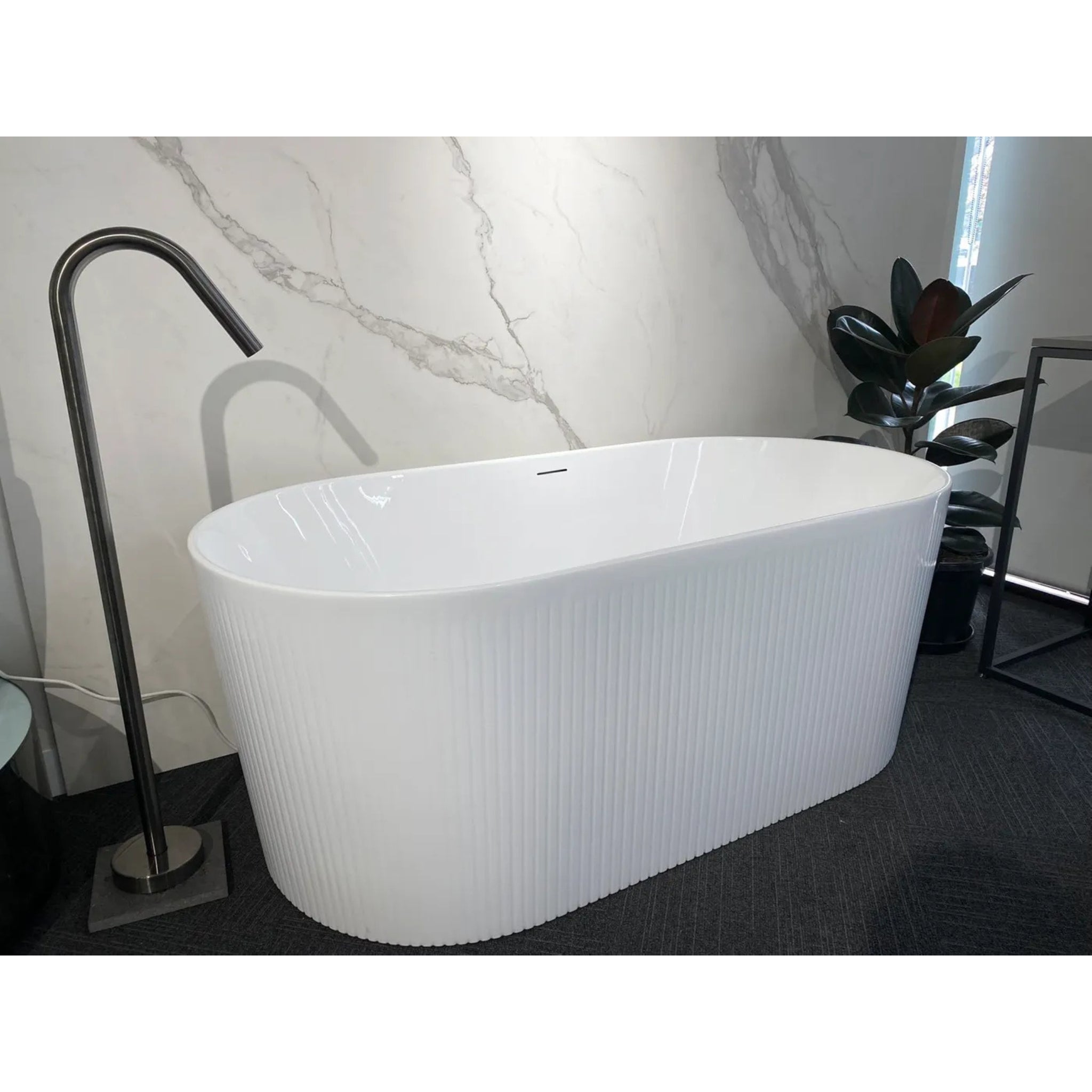 ATTICA NOOSA FREESTANDING BATHTUB WITH INTEGRATED OVERFLOW GLOSS WHITE 1500MM