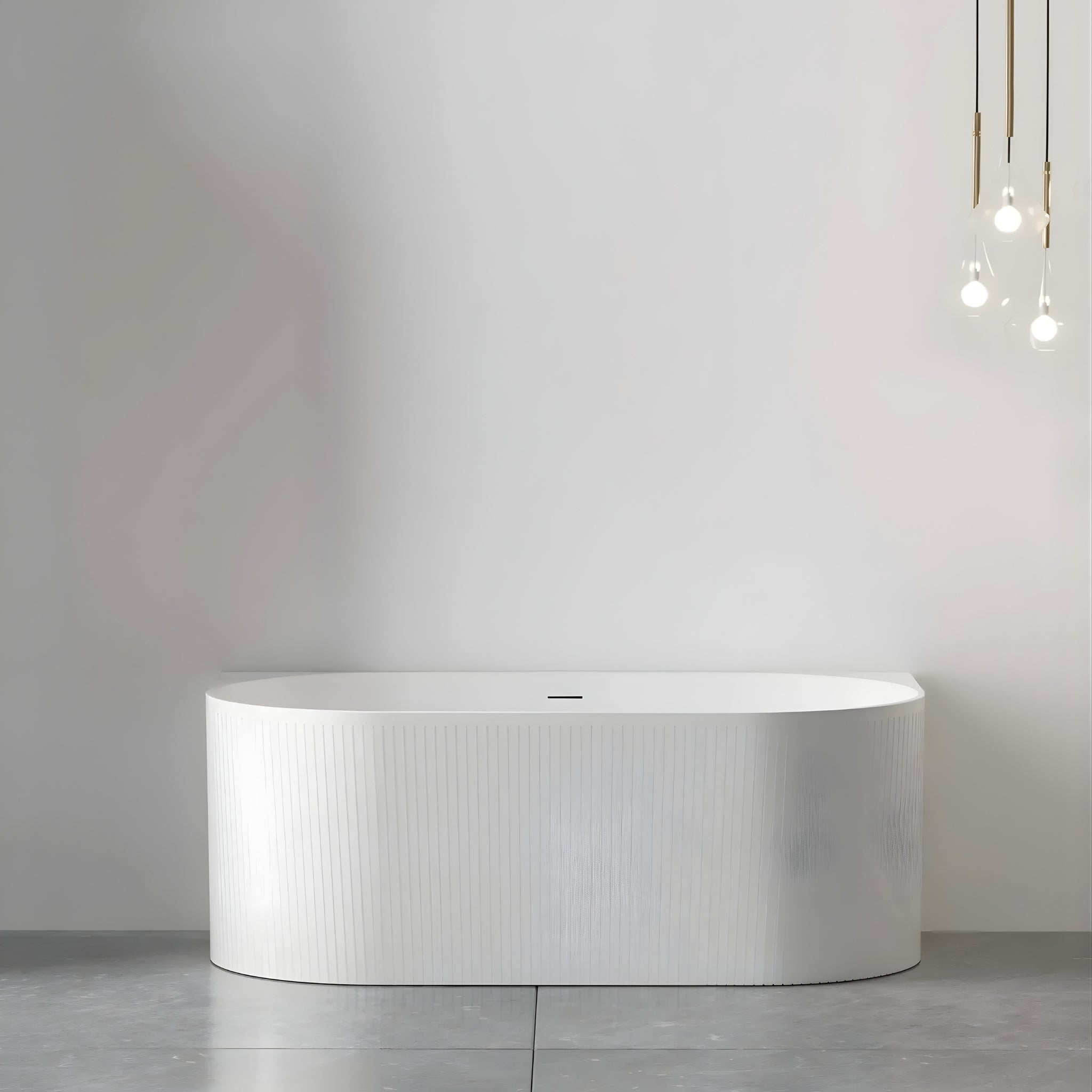 ATTICA NOOSA BACK TO WALL CORNER OVERFLOW BATHTUB MATTE WHITE 1500MM